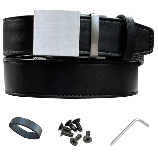 Stealth 1.0 Leather Gun Belt 1.5", Standard Up to 46" Waist, Black