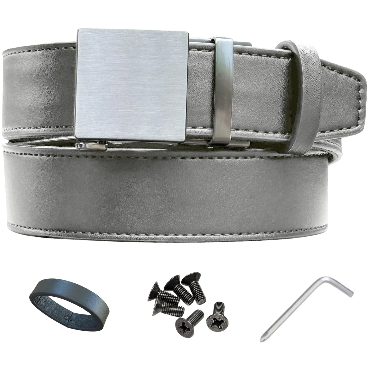 Stealth 1.0 Leather Gun Belt 1.5", Standard Up to 46" Waist, Aircraft Grey