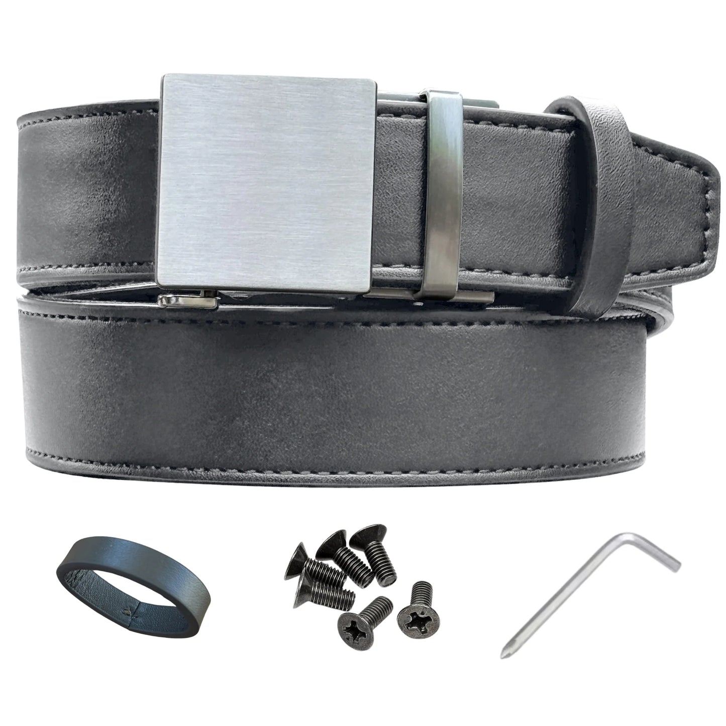 Stealth 1.0 Leather Gun Belt 1.5", Large Up to 61" Waist, Dark Grey