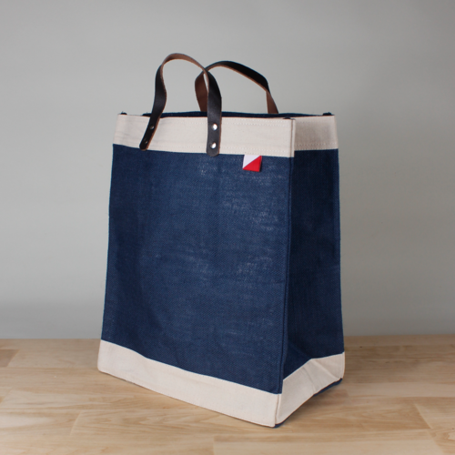 Bazaar Jute and Leather Tote Bag