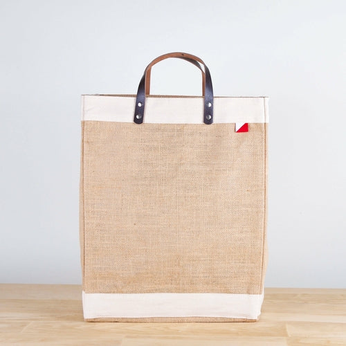 Bazaar Jute and Leather Tote Bag