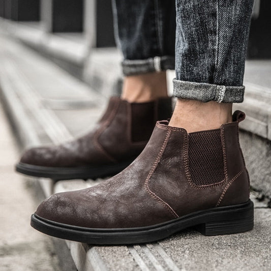 Mens Vegan Leather Angle Boots