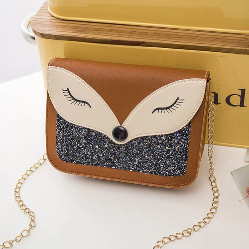 Elegant Fox Print Fashion Cross-Body Shoulder Bag With