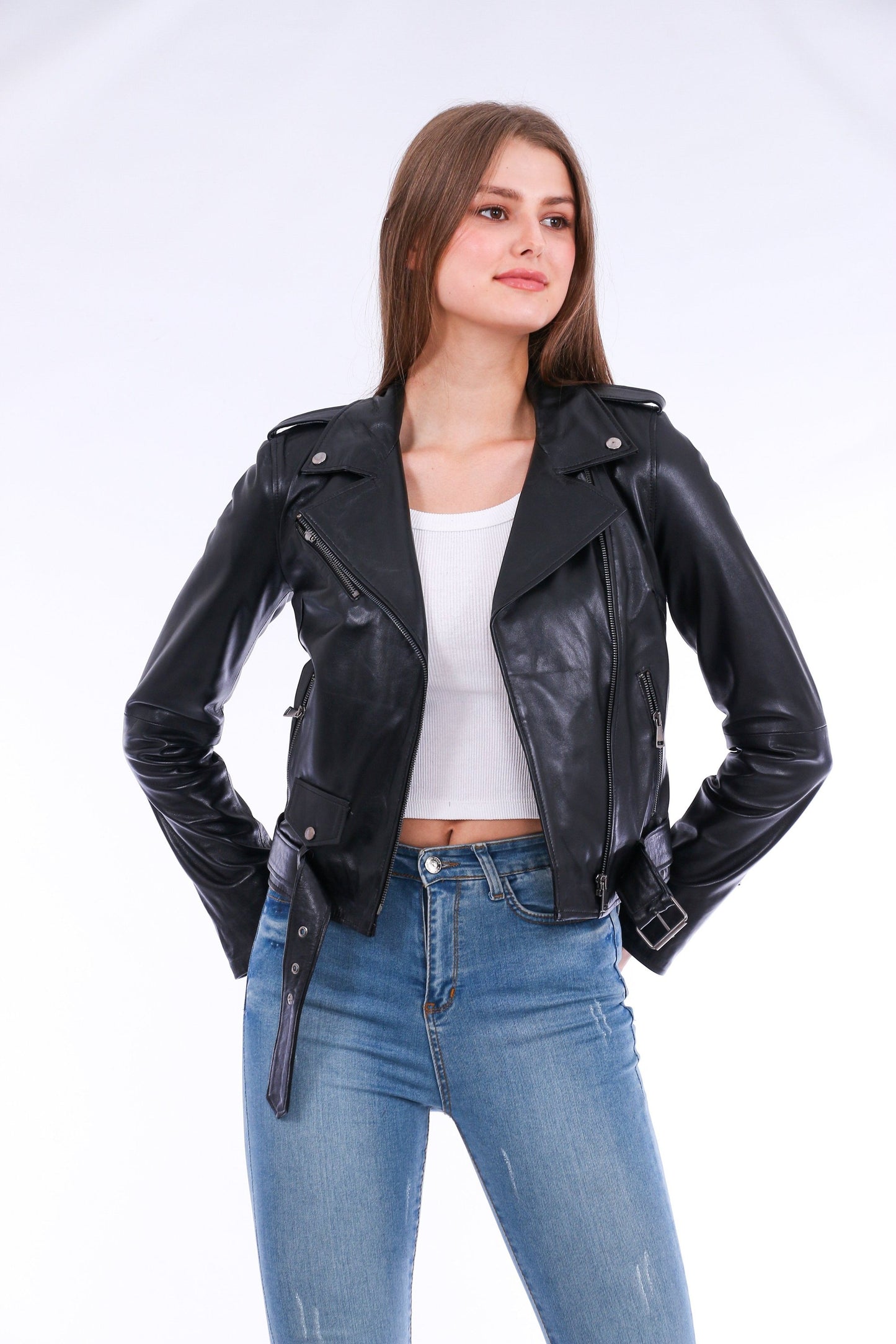 Castelli Leather Biker Jacket