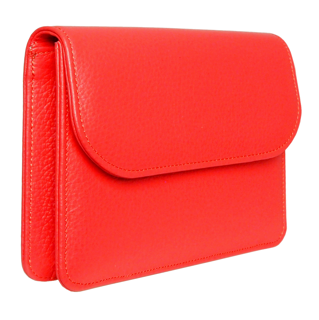 Pebbled Leather Belt Bag Coral