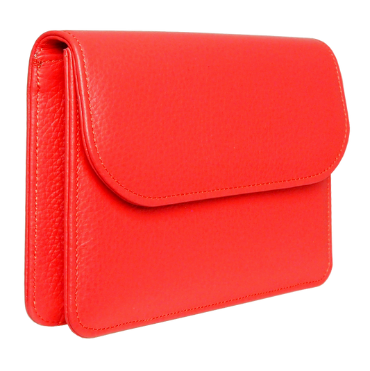 Pebbled Leather Belt Bag Coral