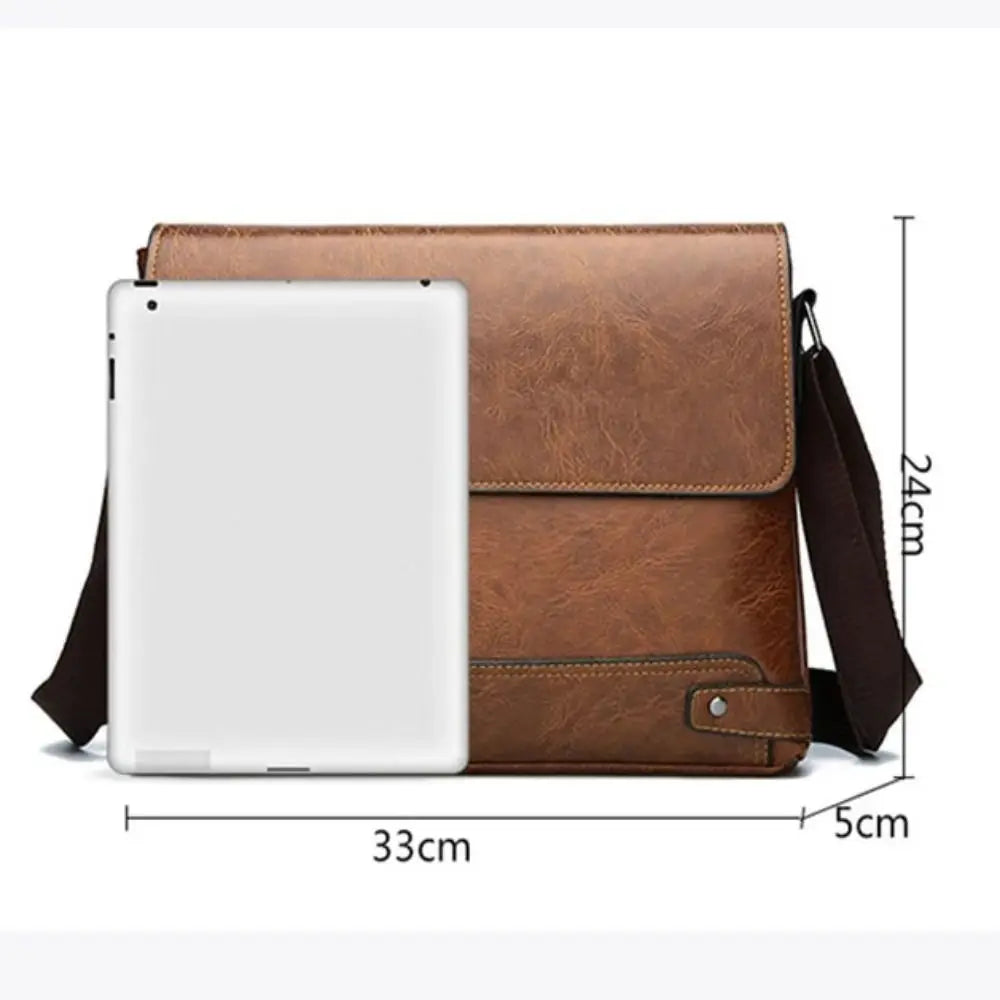 Briefcase For Men PU Leather Tote Boston Commuting Laptop Shoulder