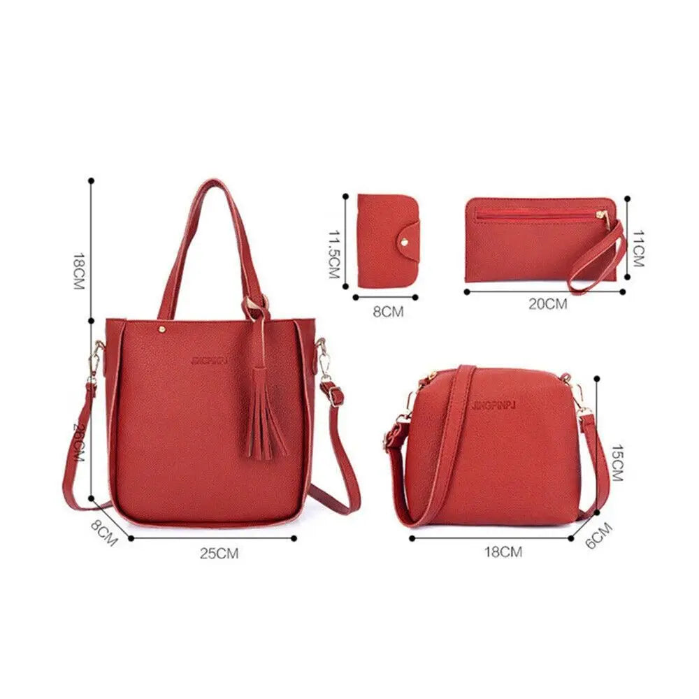 4Pcs/set Crossbody Bags Women Bag Set Pattern Leather Shoulder Bags