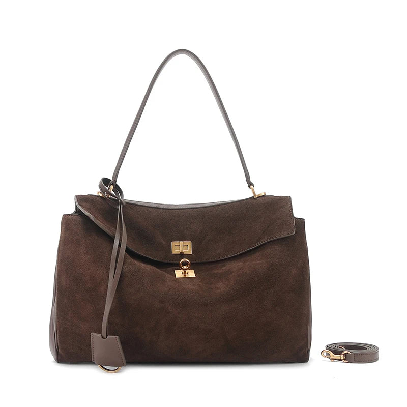 Luxury Brand Rodeo Women Bags Genuine Leather Brown Suede Women Totes