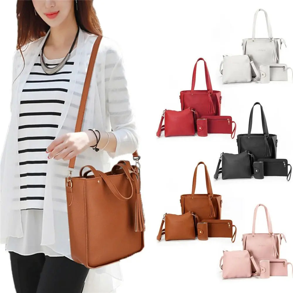 4Pcs/set Crossbody Bags Women Bag Set Pattern Leather Shoulder Bags