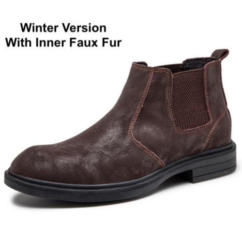 Mens Vegan Leather Angle Boots