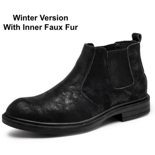 Mens Vegan Leather Angle Boots