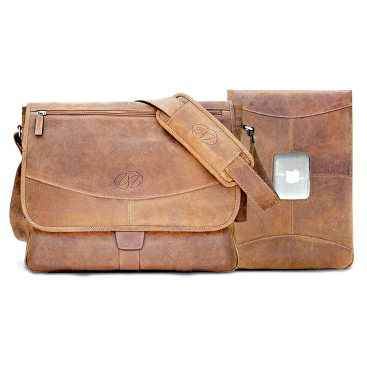 MacCase Premium Leather 16" MacBook Pro Messenger Bag