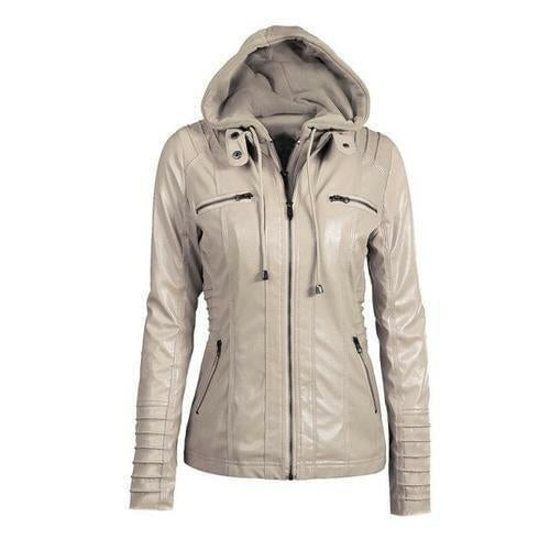 Gothic Faux Leather Jacket Women Hoodies