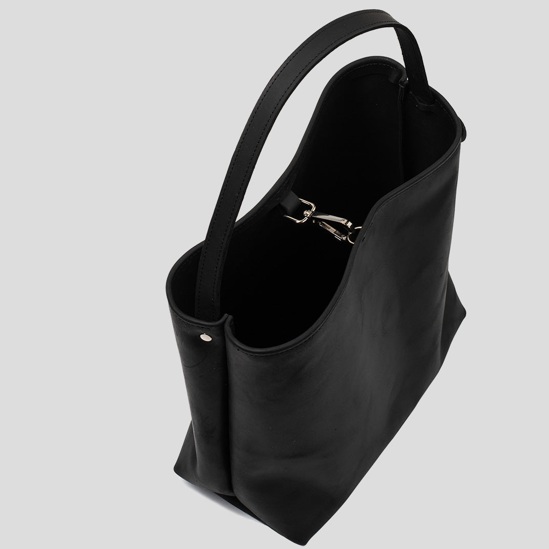 Leather Shopper Bag (Black)